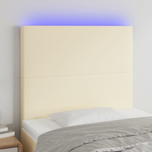  LED uzglavlje krem 90x5x118/128 cm od umjetne kože Slike