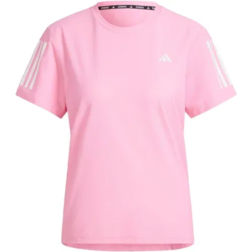 Adidas Funkcionalna majica 'Own The Run' roza / bela