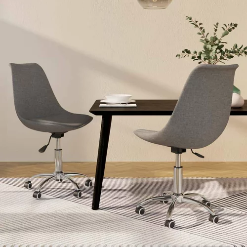  Vrtljivi jedilni stoli 2 kosa svetlo sivo blago, (20700794)