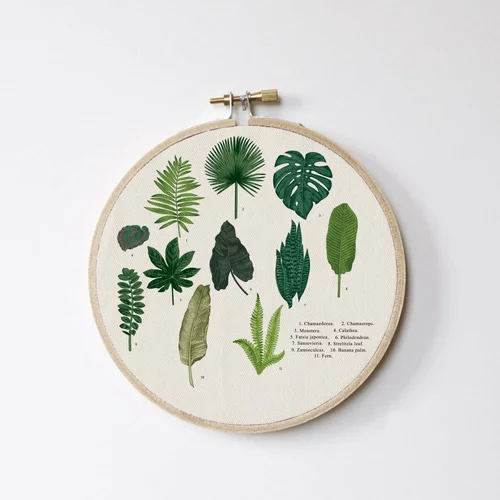 Surdic Stenska dekoracija Stitch Hoop Leafes Index, ⌀ 27 cm