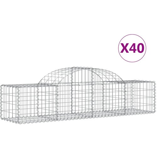 vidaXL Obokane gabion košare 40 kosi 200x50x40/60 cm pocinkano železo, (20981936) Cene