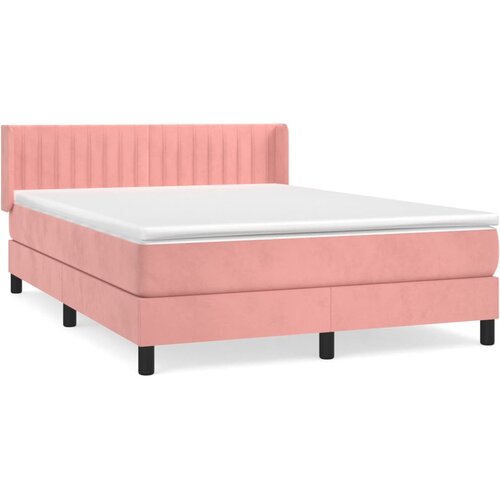 Maison Chic Box spring postelja - Vzmetna postelja z vzmetnico roza 140x190 cm žamet SL16289, (21881210) Cene