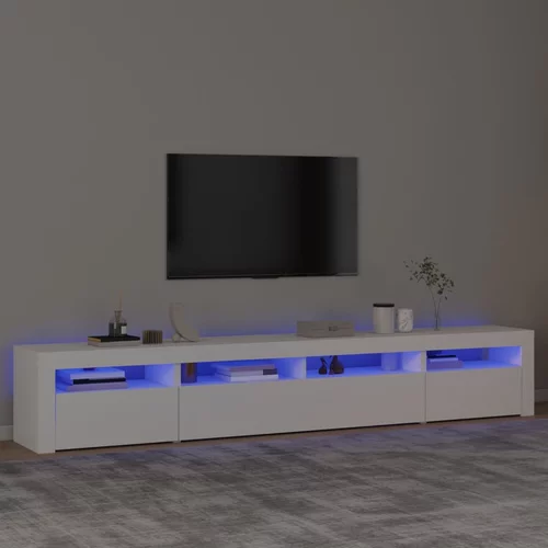 vidaXL TV omarica z LED lučkami bela 240x35x40 cm