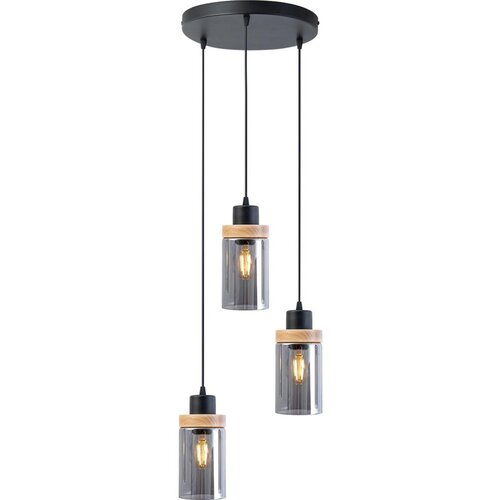  Visilica na sajli WOODNEST 3xE27/15W/230V borovina/zadimljeno crna Cene