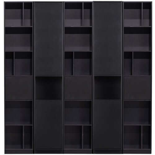 WOOOD Črna modularna knjižna polica iz masivnega bora 200x210 cm Finca &amp;ndash; Slike