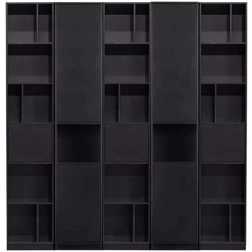 WOOOD Črna modularna knjižna polica iz masivnega bora 200x210 cm Finca –
