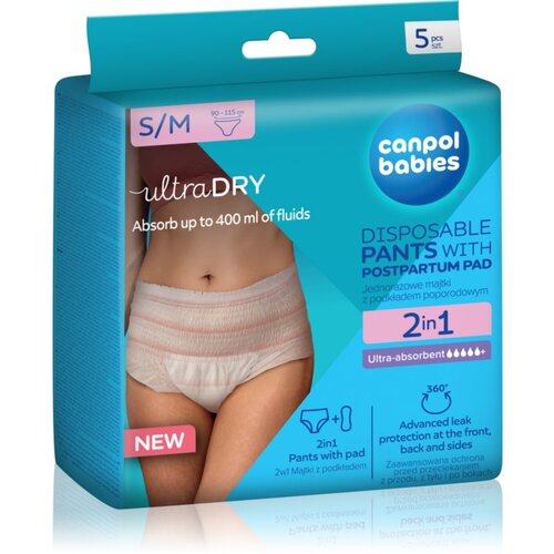 Canpol Pants With Postpartum Pad poporodne spodnjice za enkratno uporabo 2v1 S/M 5 kos Cene