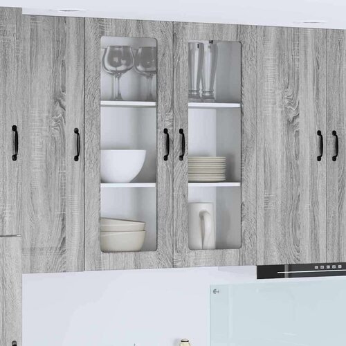 vidaXL Stenska kuhinjska omarica s polico Siva Sonoma 80 x 31 x 100 cm Cene