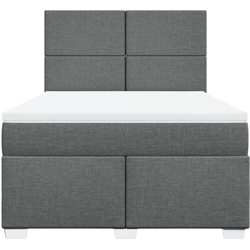  Krevet s oprugama i madracem tamnosivi 140x190 cm od tkanine Slike