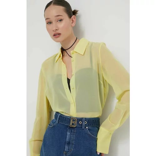 Blugirl Blumarine Košulja za žene, boja: žuta, regular, s klasičnim ovratnikom