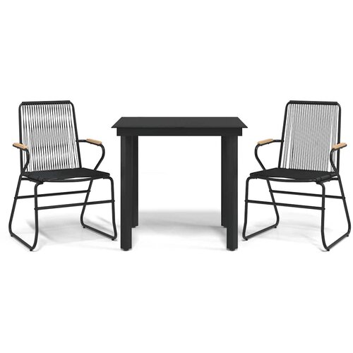  5-dijelni vrtni blagovaonski set od PVC ratana crni Crna Slike