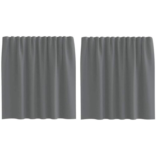 vidaXL Voile zavjese s džepovima za šipke 2 kom tamnosive - Tamno siva 140 x 140 cm 1 s džepovima za šipke Cene
