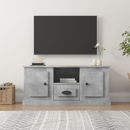 VidaXL TV ormarić boja betona 100x35,5x45 cm konstruirano drvo Slike
