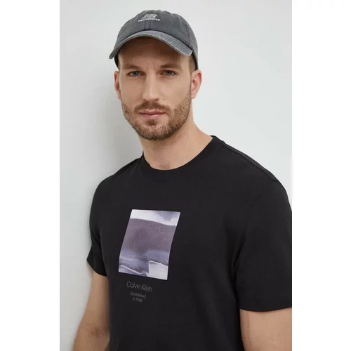 Calvin Klein Bombažna kratka majica moški, črna barva