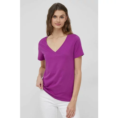 GAP Bombažna kratka majica vijolična barva