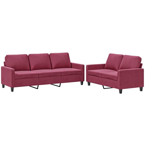 Maison Chic Sedežna garnitura - kavč 2-delna z blazinami vinsko rdeč žamet, (21729138) Cene