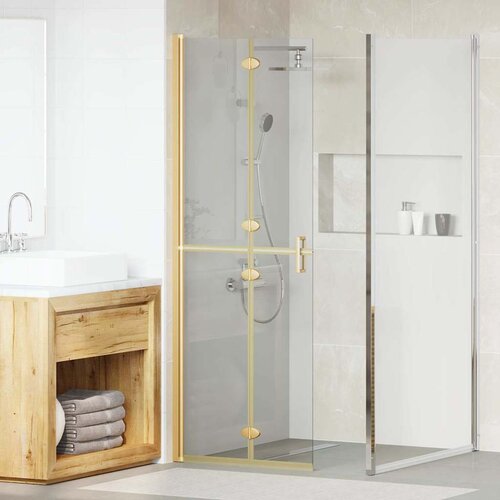 vidaXL Zid za walk-in tuš Ostalo Zlatna i prozirna 70 x 190 cm Cijene