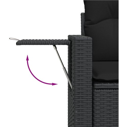  7-dijelni set vrtnih sofa od poliratana s jastucima crni Crna 62 x 62 x 69 cm Slike