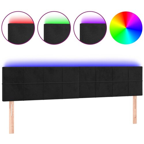 Maison Chic led posteljno vzglavje - vzglavna omarica - nočna omarica črno 200x5x78/88 cm žamet, (21710790) Cene