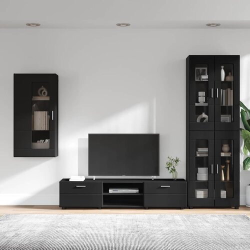  Set TV komoda FLORIN 3 kom. Crna Konstruirano drvo Slike