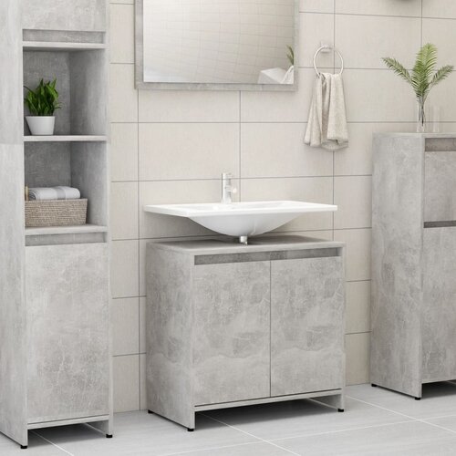 VidaXL Kupaonski ormarić siva boja betona 60 x 33 x 61 cm od iverice Slike