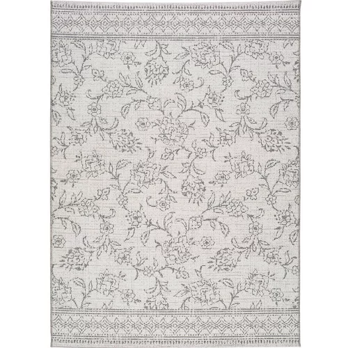 Universal sivi vanjski tepih tkati cvjetni cvjetni, 155 x 230 cm