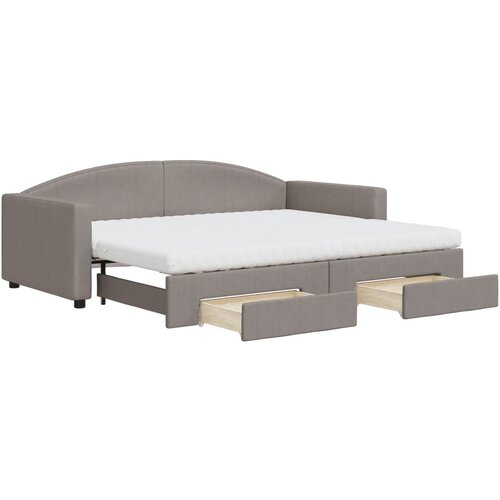 vidaXL izvlečna dnevna postelja s predali taupe 90x200 cm blago, (20937797) Cene