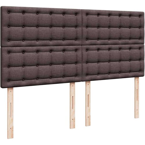VidaXL Krevet s oprugama i madracem tamnosmeđi 200x200 cm od tkanine Slike