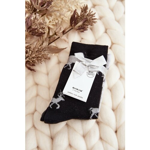 Kesi Women's Christmas Socks 3-Pack Grey and Black Cene