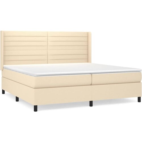 Maison Chic Box spring postelja - Vzmetna postelja z vzmetnico krem 200x200 cm blago SL950, (21889859) Cene