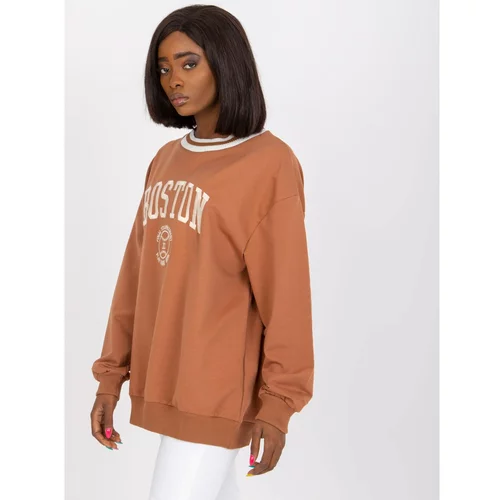 Fashion Hunters Light brown oversized sweatshirt from Louna