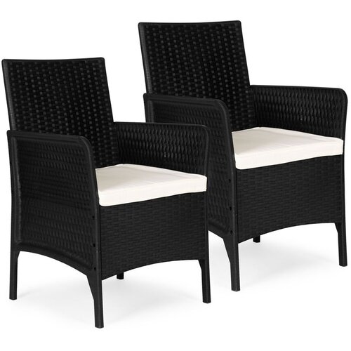 Multi Garden set od 2 vrtne fotelje s jastucima za balkon, terasu i vrt, crne boje Slike