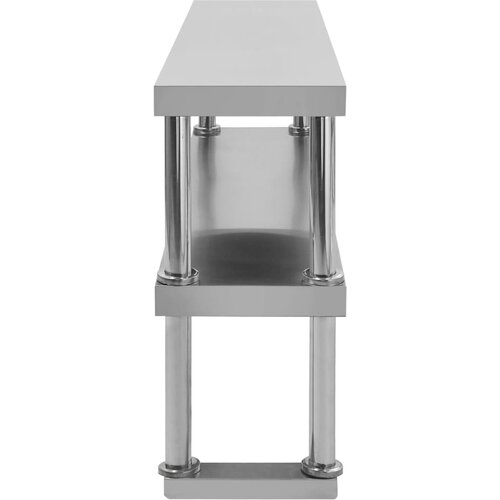 vidaXL Polica za radni stol s 2 razine 120x30x65 cm nehrđajući čelik Cijene