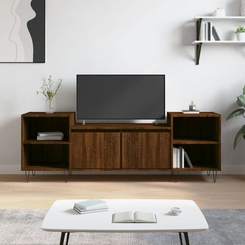 TV ormarić boja smeđeg hrasta 160x35x55 cm konstruirano drvo Slike