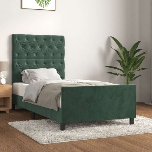 Okvir za krevet s uzglavljem tamnozeleni 80x200 cm bar&amp;scaron;unasti Slike