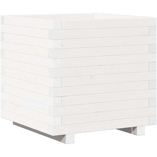  Vrtna sadilica bijela 50 x 50 x 49,5 cm od masivne borovine Slike