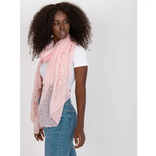 Fashion Hunters Light pink women's scarf with an application