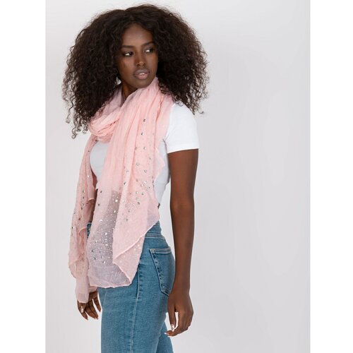 Fashion Hunters Light pink women's scarf with an application Cene