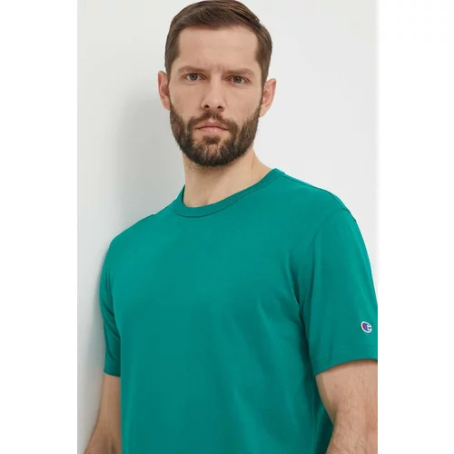 Champion Bombažna kratka majica moška, zelena barva, 220016