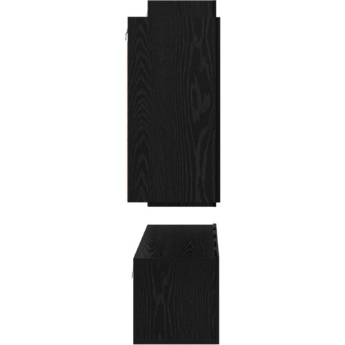 VidaXL Set TV kabineta s policom s pohranom s vratima 4 pcs Crni hrast 30.5 x 30 x 90 cm Slike