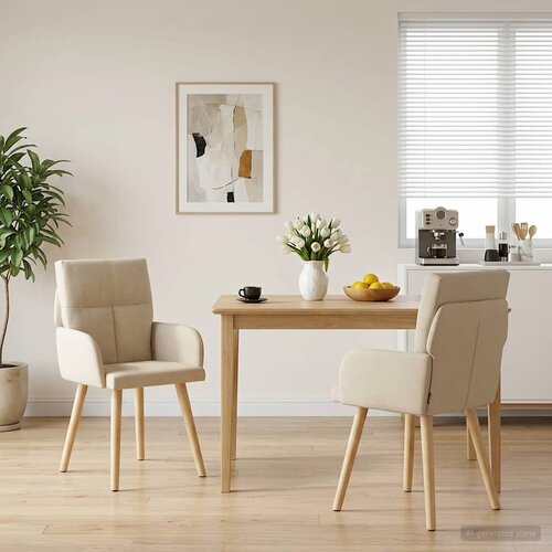 vidaXL Trpezarijske stolice 2 pcs Tkanina Krem 60 x 56 x 96 cm Cene