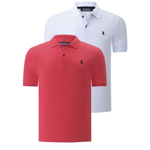 Dewberry DUAL SET T8561 MENS TSHIRT-WHITE-POMEGRANATE Cijene