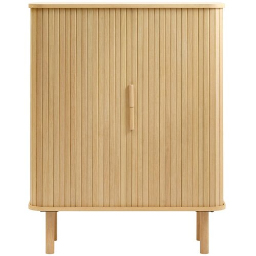 Unique Furniture Omarica v hrastovem dekorju z drsnimi vrati v naravni barvi 113x90 cm Cavo &amp;ndash; Slike