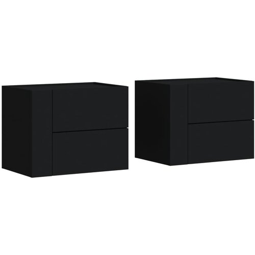  Zidni noćni ormarići 2 kom crni 45 x 30 x 35 cm Slike