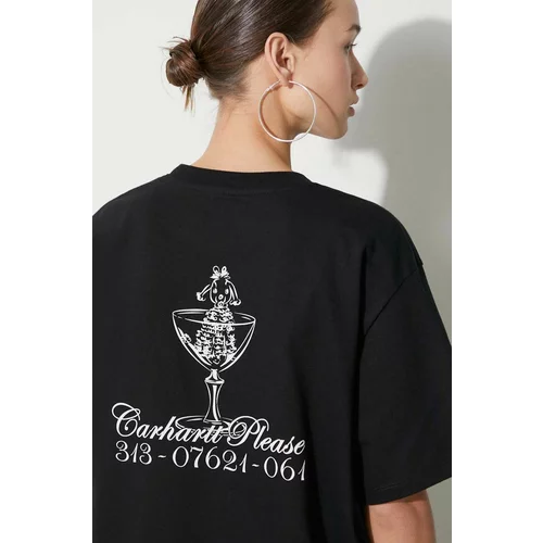 Carhartt WIP Pamučna majica S/S Carhartt Please T-Shirt za žene, boja: crna, I032893.0D2XX
