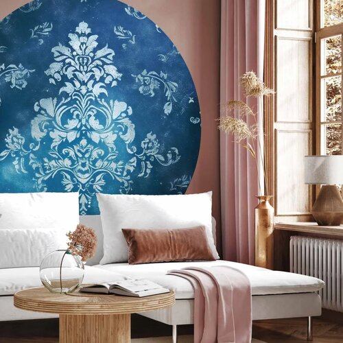  Okrugla fototapeta - Retro ornament in faded blues 140x140 Cijene