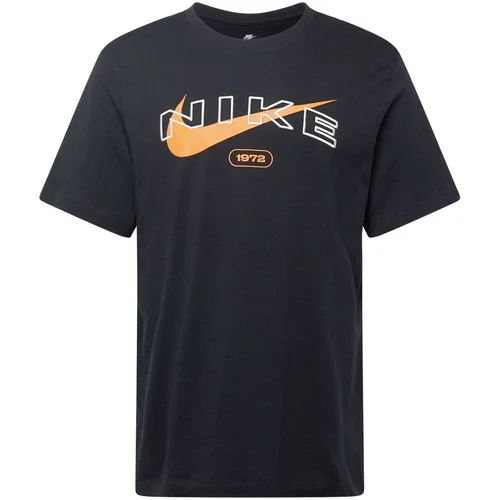 Nike Sportswear Majica mandarina / črna / bela