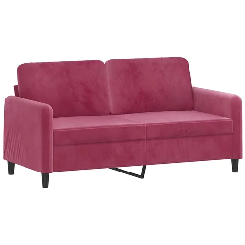 MAISON CHIC Dvosed kavč - Sofa - Kanape vinsko rdeč 140 cm žamet, (21727358)