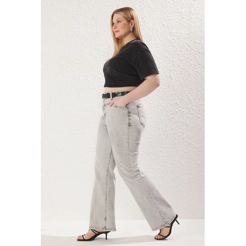 Trendyol Ženske pantalone TBBSS24CJ00003, Sive Cene