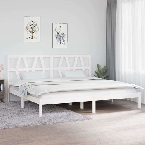  Za krevet od masivne borovine bijeli 200 x 200 cm Slike